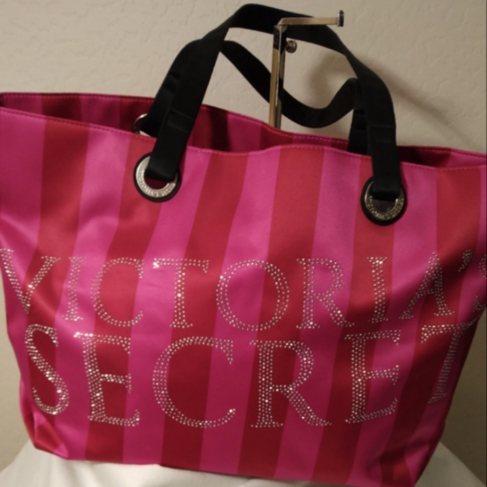 Victoria's Secret Pink Striped Tote Bag